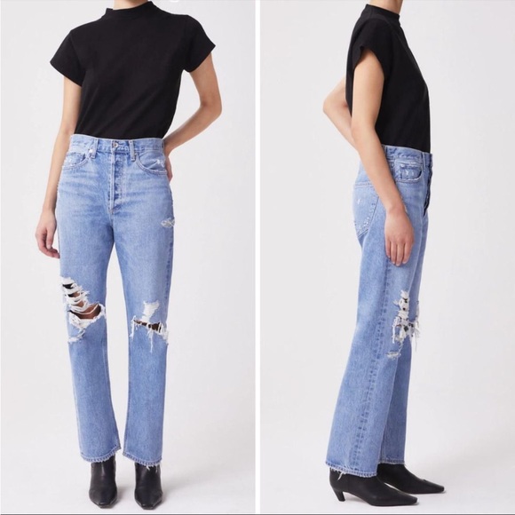 Agolde Denim - Agolde 90s Jean High Rise Distressed Blown Out 27